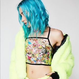 INDYANNA CHRISTINA PVC CROP LACE-UP TOP FROM